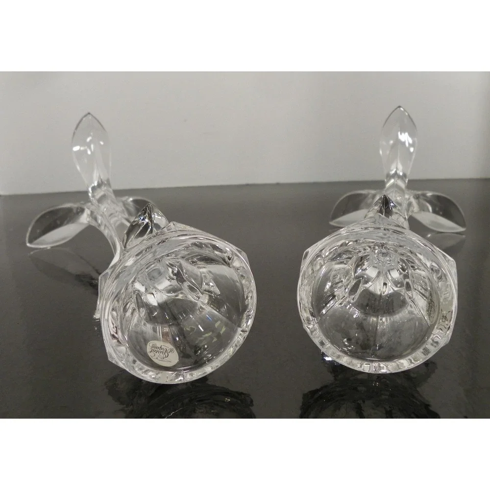 Set of 2 Cristal D'Arques BANDOL Candlesticks Glass 24% Lead Crystal